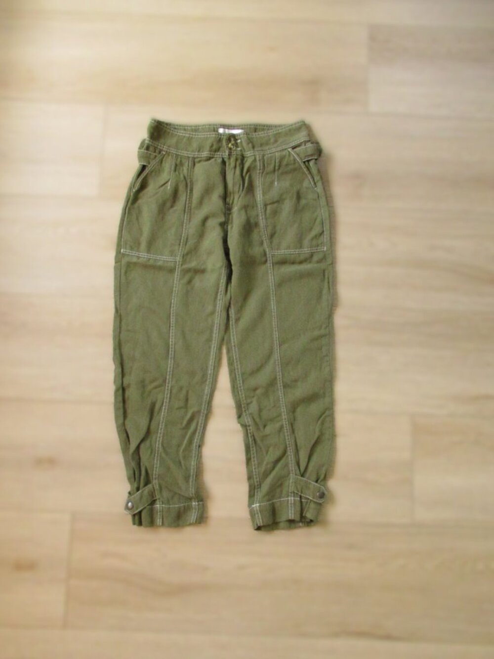 Anthropologie Jackson Tapered Utility Pants Size 4 Olive Green